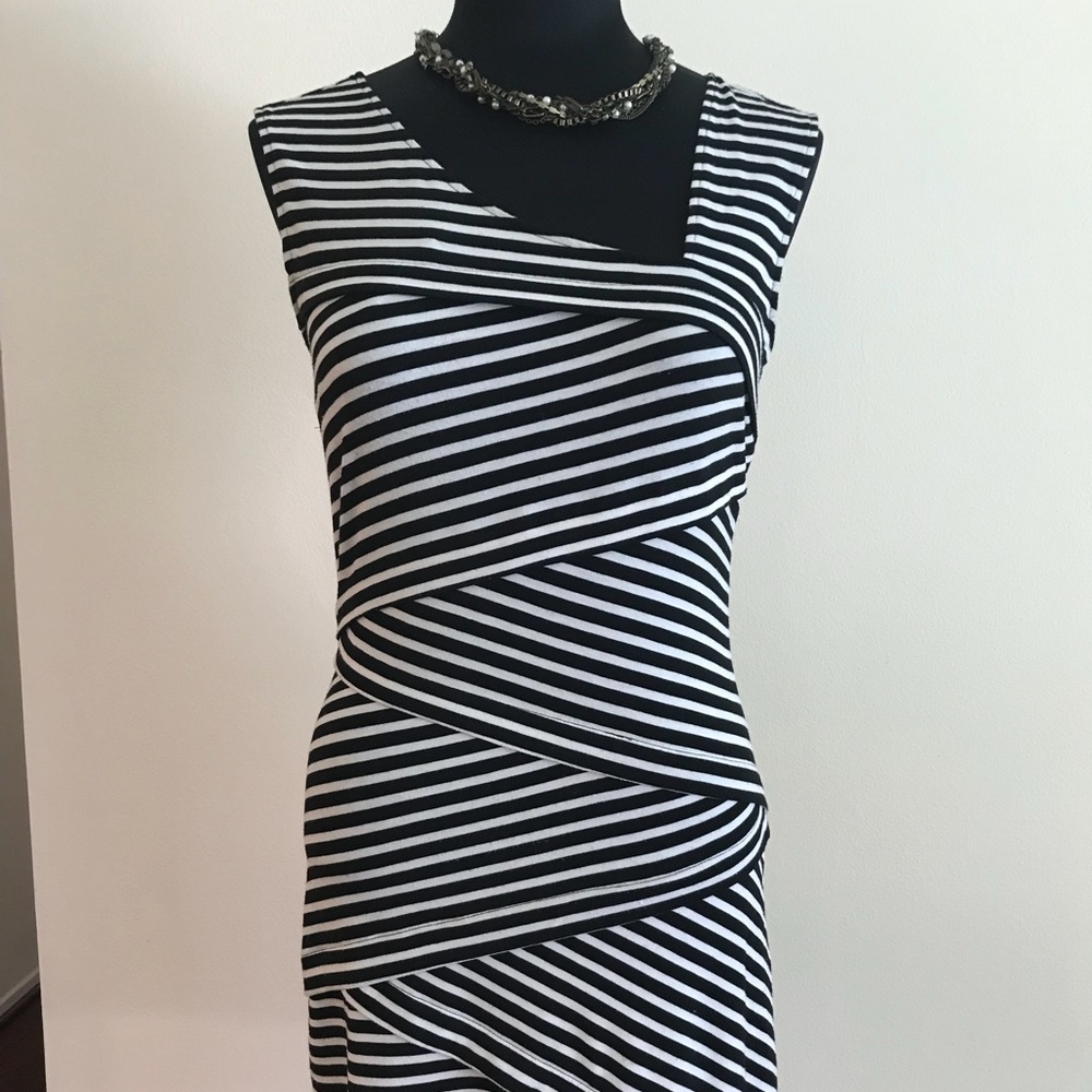 Laundry dress, black and white stripe.